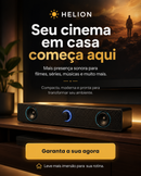 Soundbar Helion Cinema Sound — Caixa de Som Wireless para TV e Casa
